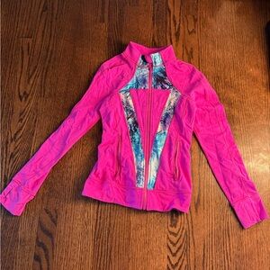Lululemon Athletica Vibrant Pink Ski Jacket with Blue Accents